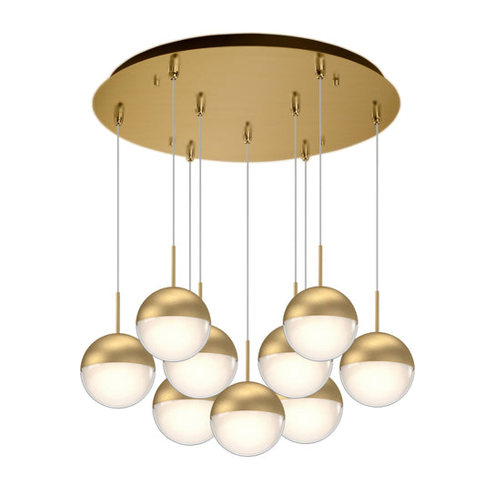 Kuzco Pluto brushed gold multi-pendant MP402801BG-09
