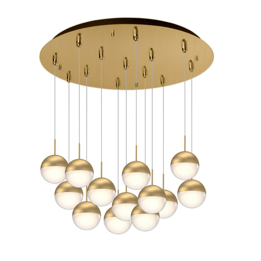 Kuzco Pluto brushed gold multi-pendant MP402801BG-13