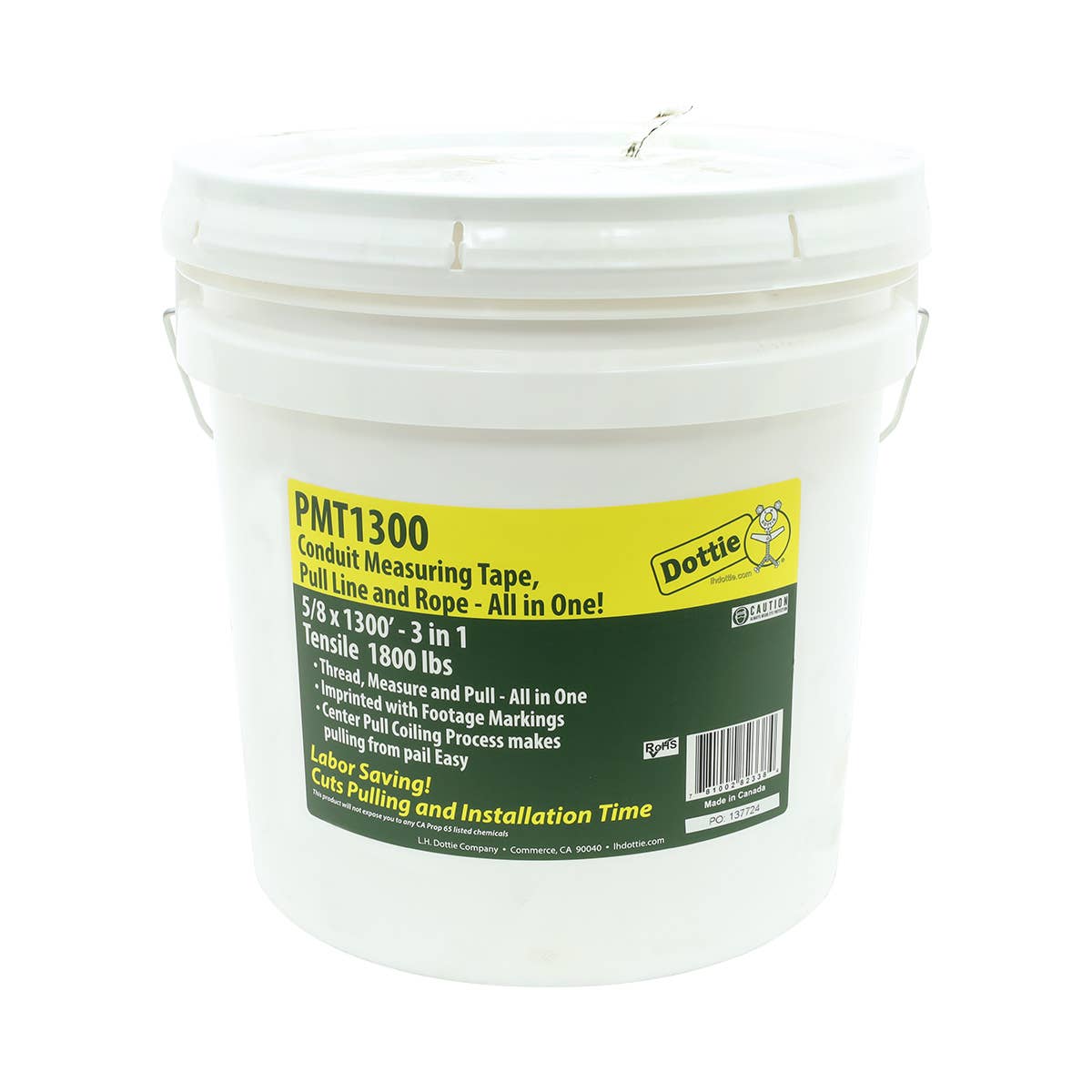 Dottie PMT1300 Dottie 5/8 in x 1300 ft 3-in-1 Pull Line Measuring Tape PMT1300