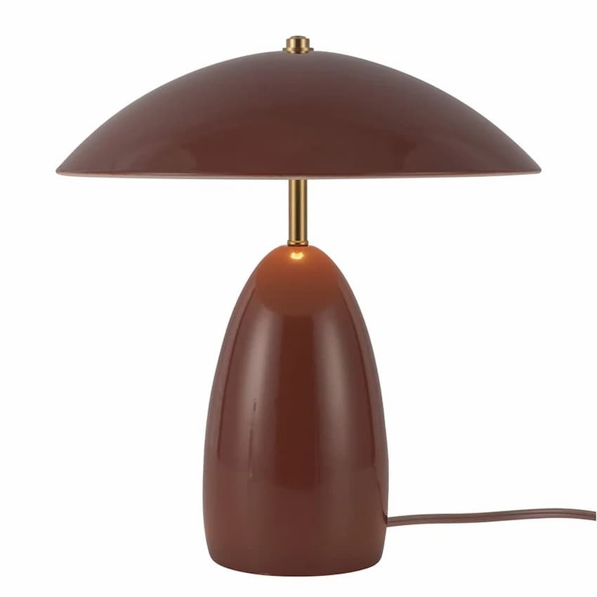 Alora Mood Poppy TL437012BGD 12-Inch LED Table Lamp in Burgundy Finish with Steel Dome Shade