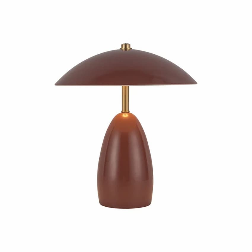 Alora Mood Poppy TL437409BGD 9-Inch LED Table Lamp in Burgundy Finish with Steel Dome Shade