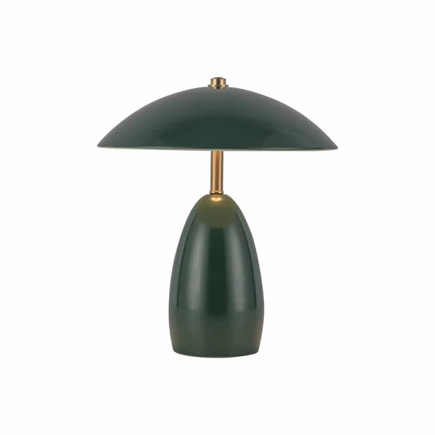 Alora Mood Poppy TL437409PGN 9-Inch LED Table Lamp in Pine Green Finish with Steel Dome Shade
