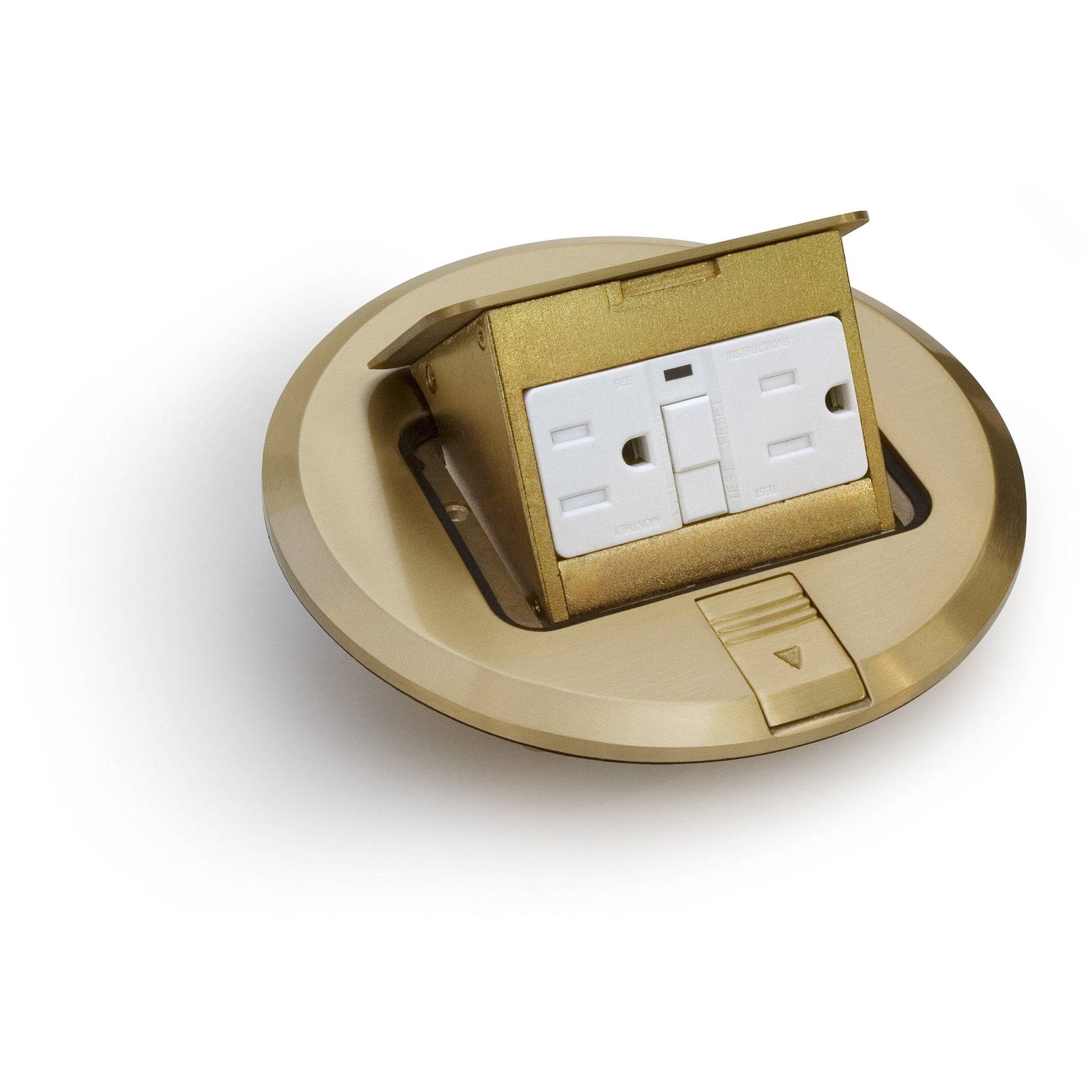 Lew Electric PUFP-B Brass pop-up floor box cover