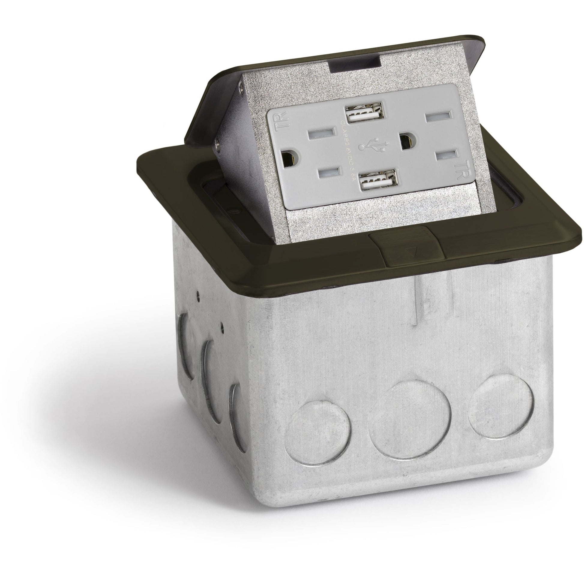 Lew Electric PUFP-SQ-DB-USB Dark Bronze floor box