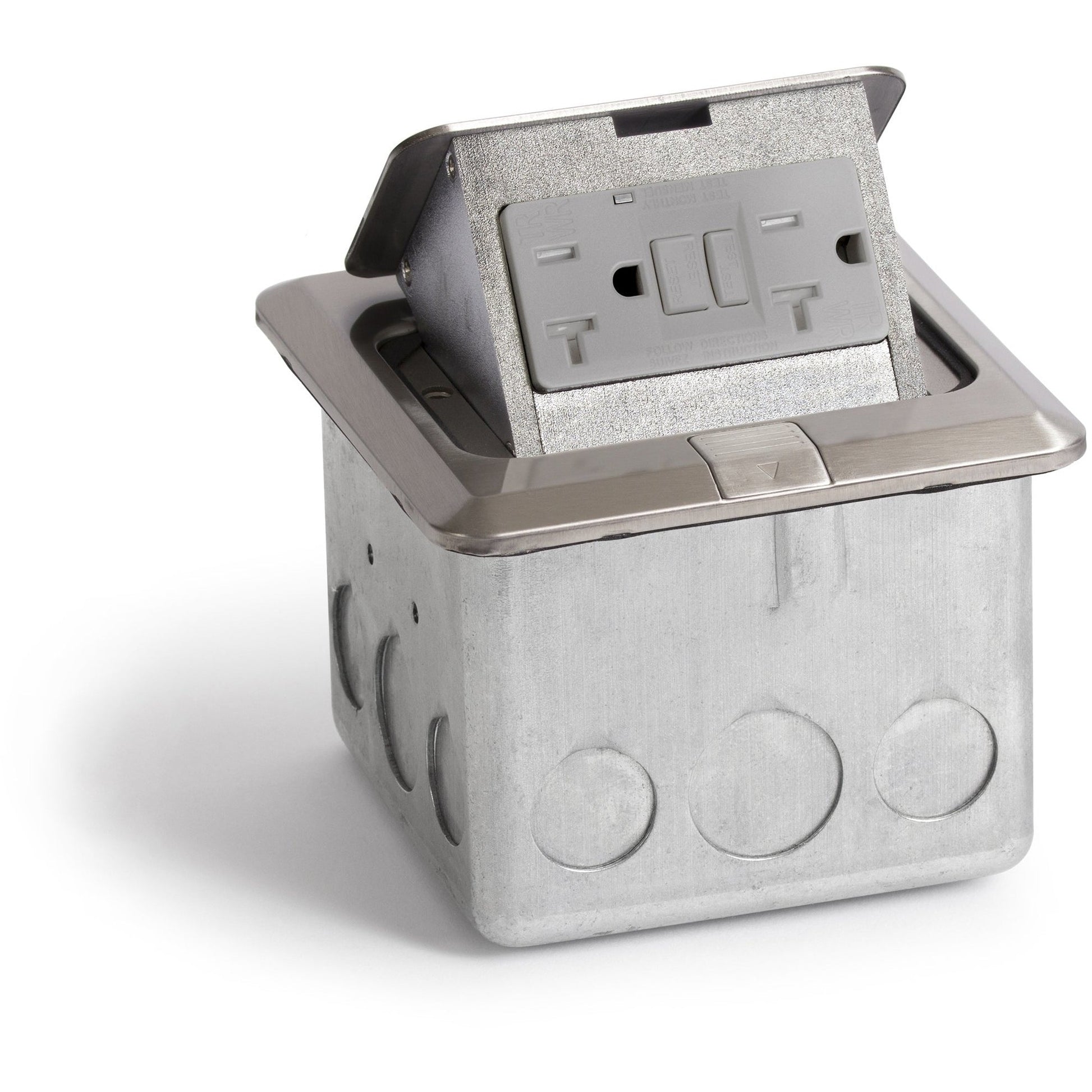 Lew Electric PUFP-SQ-SS-GFI Stainless floor box
