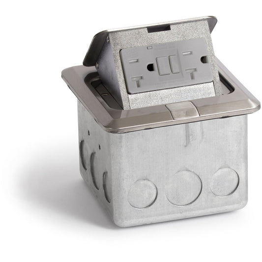 Lew Electric PUFP-SQ-SS-GFI Stainless floor box