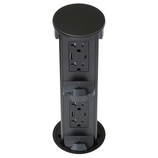 Lew Electric PUR20AC2PD-BK Black Kitchen Countertop Box