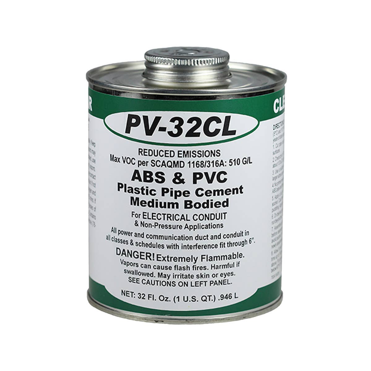Dottie PV32CL Dottie Clear ABS & PVC Cement (Quart) PV32CL
