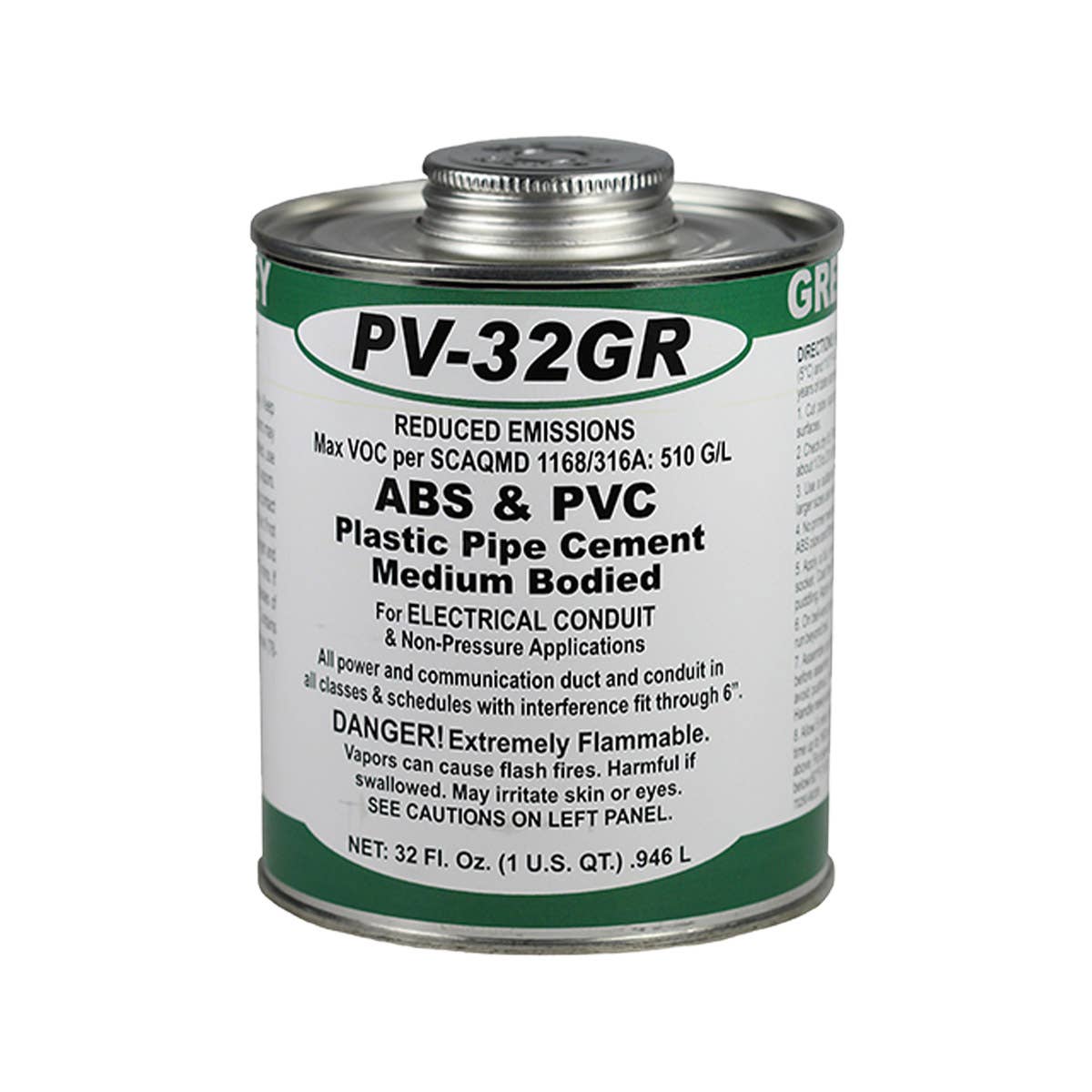Dottie PV32GR Dottie Gray ABS & PVC Cement (Quart) PV32GR