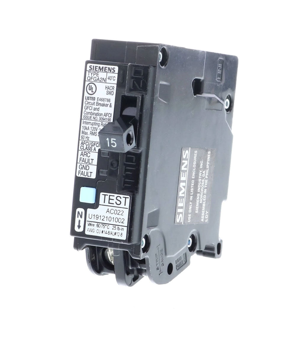 Siemens 15A 120/240V 1-Pole Dual Function Circuit Breaker Plug-On Mount