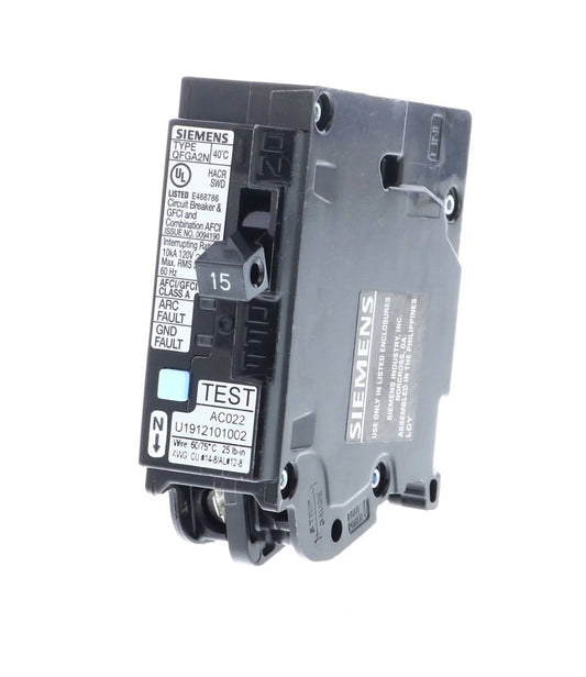 Siemens 15A 120/240V 1-Pole Dual Function Circuit Breaker Plug-On Mount