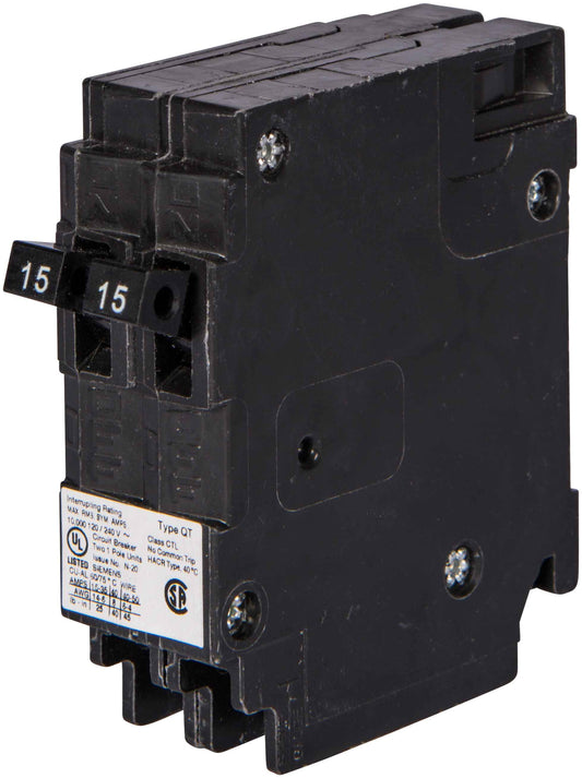 Siemens 20/30 Amp 1-Pole 120/240V Tandem Type QT Circuit Breaker 10kA Interrupt Rating