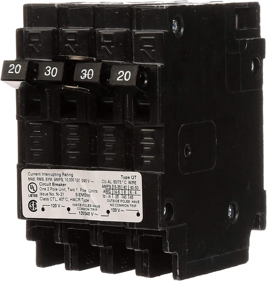 Siemens 20/30A 120/240V 3-Pole QT Frame Molded Case Circuit Breaker