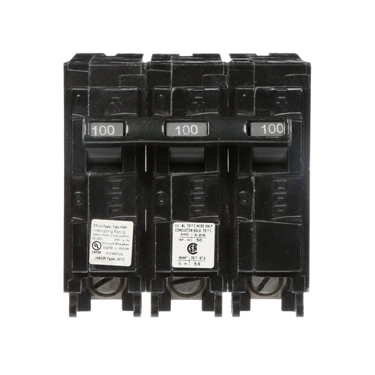 Siemens 100 Amp 3 Pole 240V Plug-In Circuit Breaker with 10kA Interrupt Rating