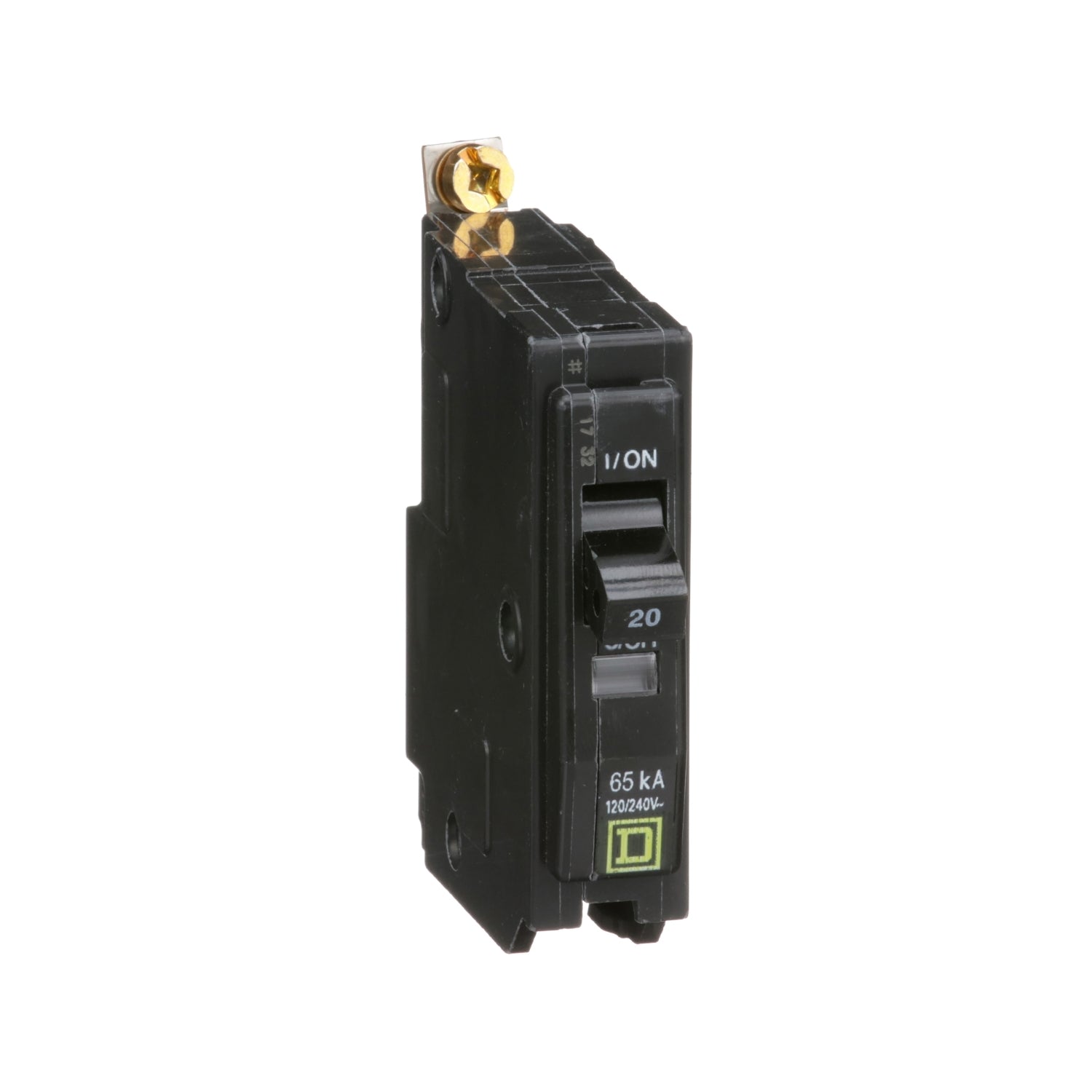 Square D 20A 120/240V 1-Pole Bolt-On Miniature Circuit Breaker 65kA Interrupt Rating