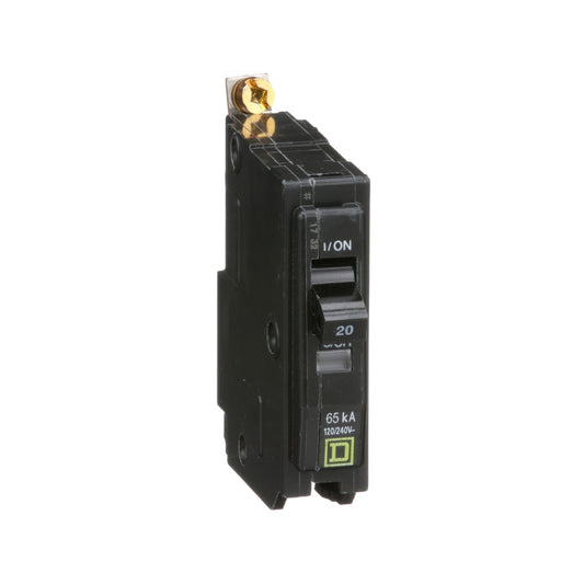 Square D 20A 120/240V 1-Pole Bolt-On Miniature Circuit Breaker 65kA Interrupt Rating
