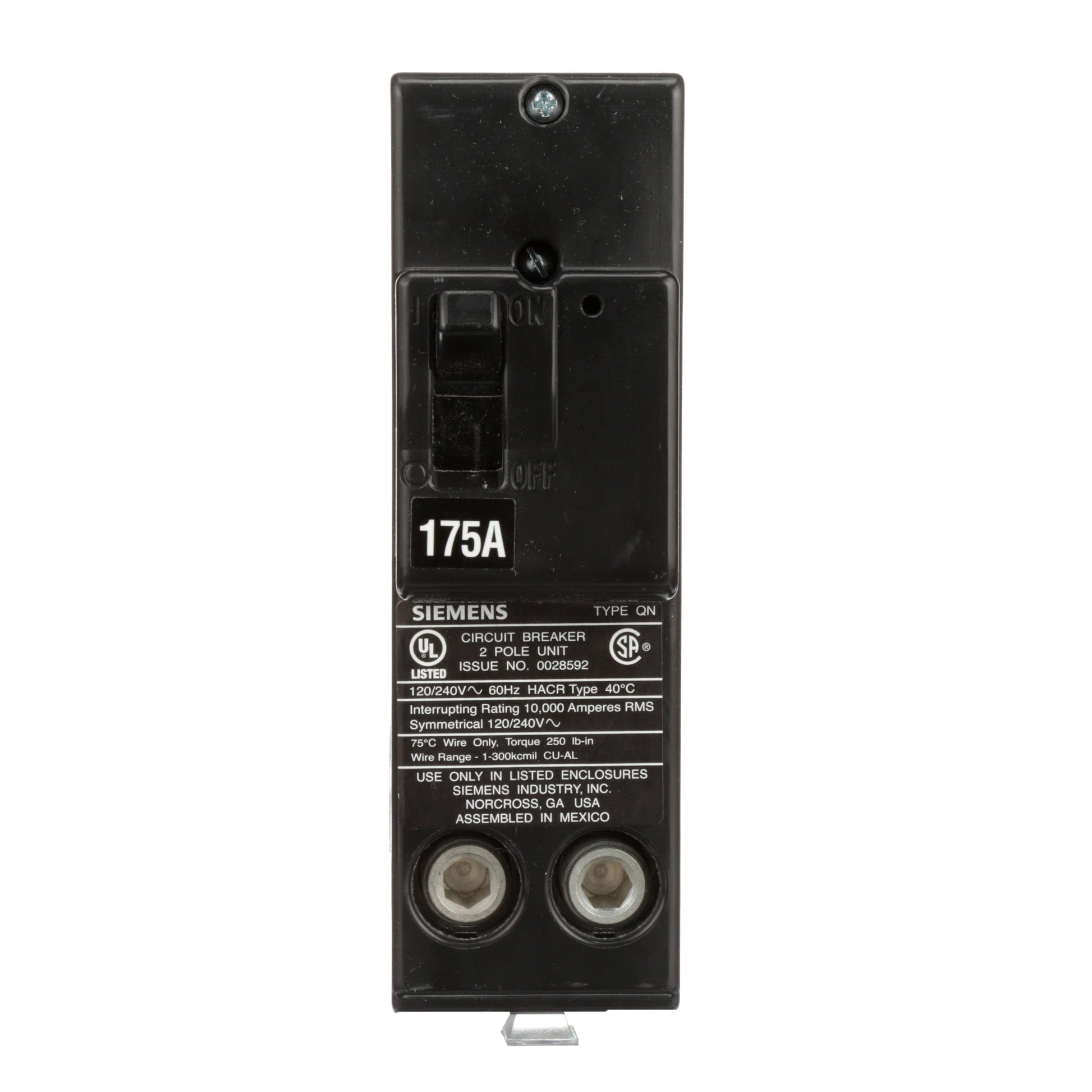 Siemens 175 Amp 120/240V 2 Pole Plug-In Circuit Breaker 10kAIC Q Frame