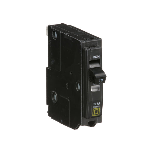 Square D 10 Amp 1 Pole 120/240 VAC Circuit Breaker QO Series 10kA Interrupt