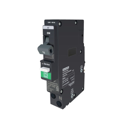Square D 15A 1-Pole 120VAC Combination Arc Fault Circuit Breaker Plug-On Neutral 10kA Interrupt