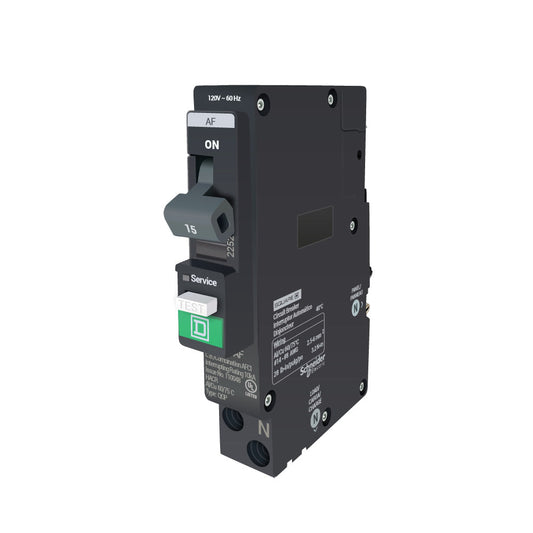 Square D 15A 1-Pole 120VAC Combination Arc Fault Circuit Breaker Plug-On Neutral 10kA Interrupt