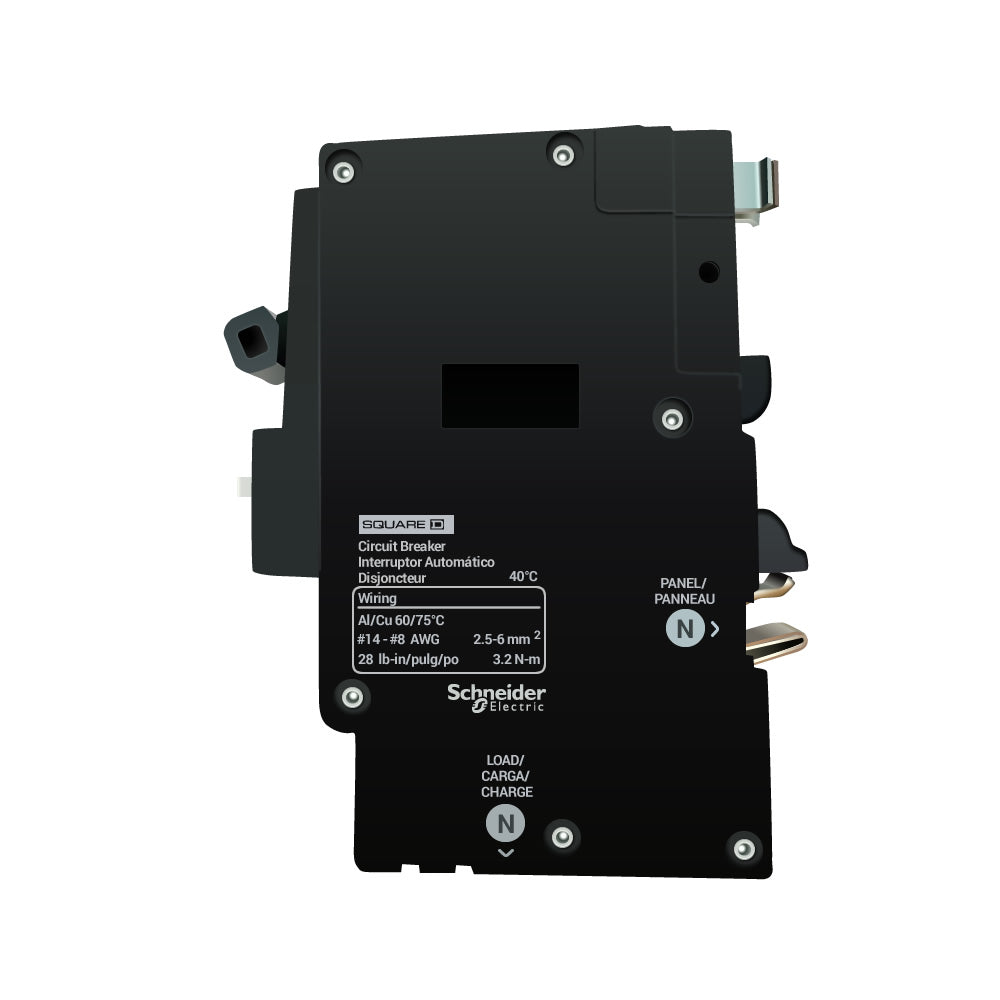 Schneider Electric Square D QO 20 Amp 120VAC Single Pole Plug-In Combination Arc Fault Circuit Breaker, 10kA Interrupt, Plug-On Neutral