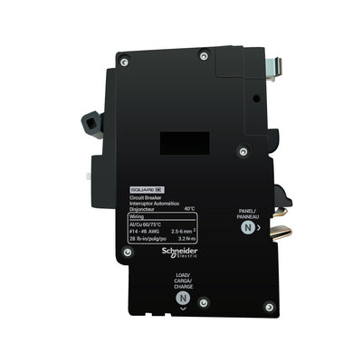 Schneider Electric Square D QO 20 Amp 120VAC Single Pole Plug-In Combination Arc Fault Circuit Breaker, 10kA Interrupt, Plug-On Neutral