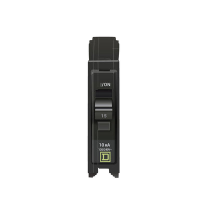 Square D 15 Amp 1 Pole Plug-In Circuit Breaker, QO Series, 120/240VAC, 10kAIC, Thermal Magnetic Trip, UL/CSA