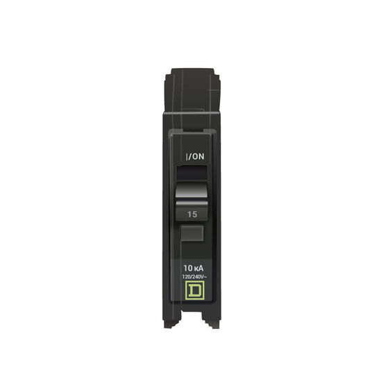 Square D 15 Amp 1 Pole Plug-In Circuit Breaker, QO Series, 120/240VAC, 10kAIC, Thermal Magnetic Trip, UL/CSA
