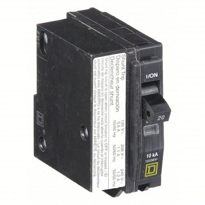 Square D 20A 1-Pole 120/240V AC Miniature Circuit Breaker Plug-In 10kA Interrupt Rating