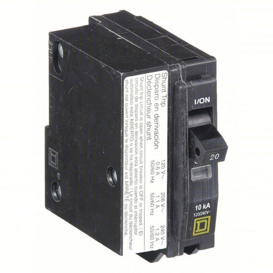 Square D 20A 1-Pole 120/240V AC Miniature Circuit Breaker Plug-In 10kA Interrupt Rating