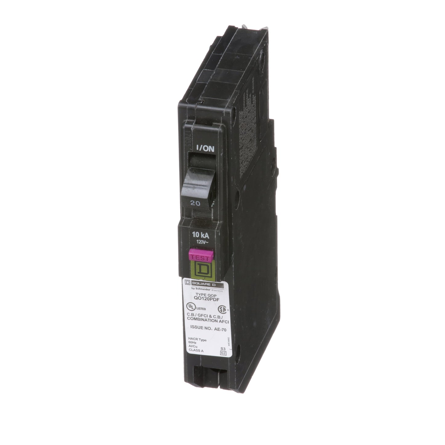 Square D 20A 120V 1-Pole Dual Function (AFCI/GFCI) Circuit Breaker Plug-On Neutral
