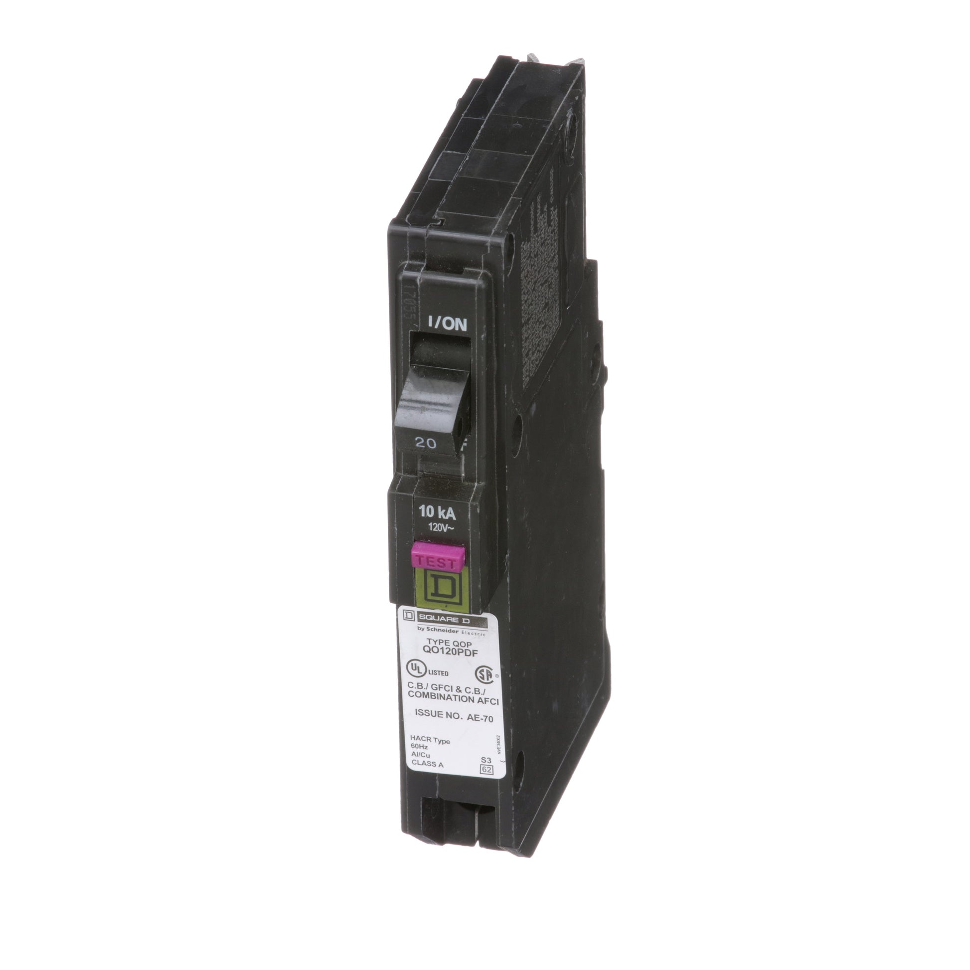 Square D 20A 120V 1-Pole Dual Function (AFCI/GFCI) Circuit Breaker Plug-On Neutral