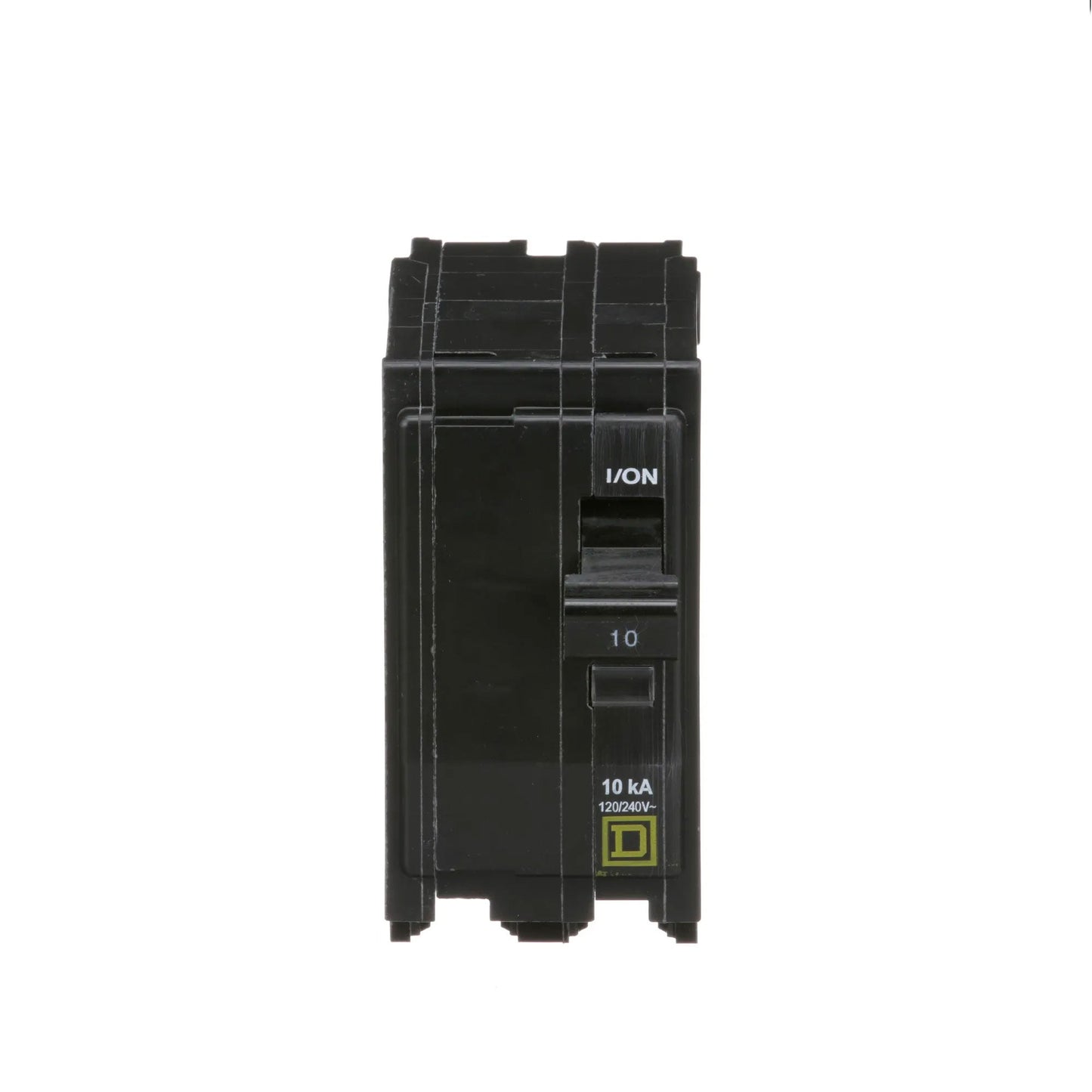 Square D 10 Amp 120/240V 2 Pole Plug-In Circuit Breaker QO Series