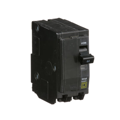 Square D 60 Amp 2 Pole 120/240VAC 10kA Interrupt Rating QO Series Plug-In Miniature Circuit Breaker
