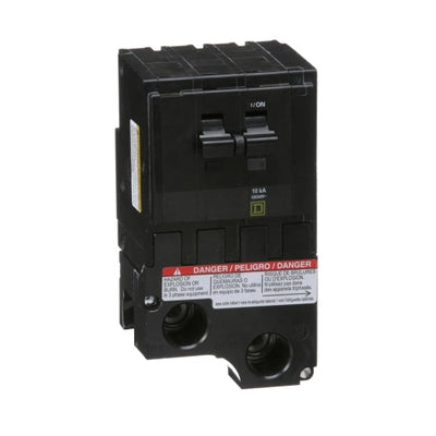 Square D 175A 2-Pole Plug-On Circuit Breaker, 120/240V, QO Series, 10kA Interrupt, VISI-TRIP, UL Listed, CSA Certified