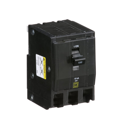 Square D QO 100 Amp 3 Pole 120/240VAC 10kA Plug-In Circuit Breaker, Thermal Magnetic Trip, UL/CSA Listed