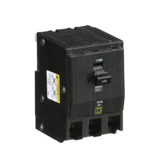 Square D QO 100 Amp 3 Pole 120/240VAC 10kA Plug-In Circuit Breaker, Thermal Magnetic Trip, UL/CSA Listed