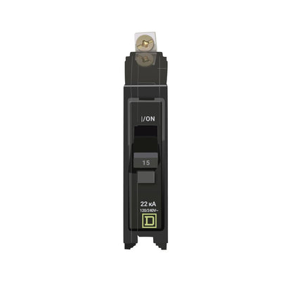 Square D 15 Amp 1 Pole 120/240V AC Bolt-On Miniature Circuit Breaker 22kA Interrupt Rating