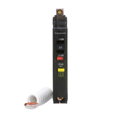 Square D 20A 120VAC 1-Pole Ground Fault Circuit Breaker Bolt-On 22kA Interrupt