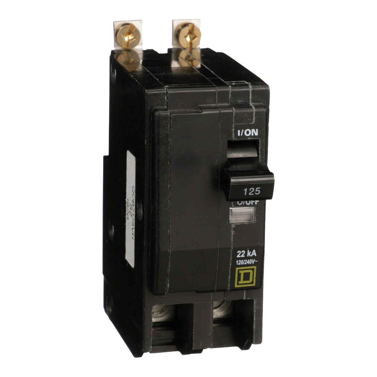 Square D 125A 2P 120/240VAC Bolt-On Circuit Breaker, QOB Frame, 22kAIC, Thermal Magnetic Trip, UL/CSA