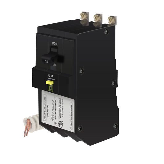 Square D 20 Amp 3 Pole Ground Fault Circuit Breaker 208Y/120V AC Bolt-On 10kA Interrupting Rating