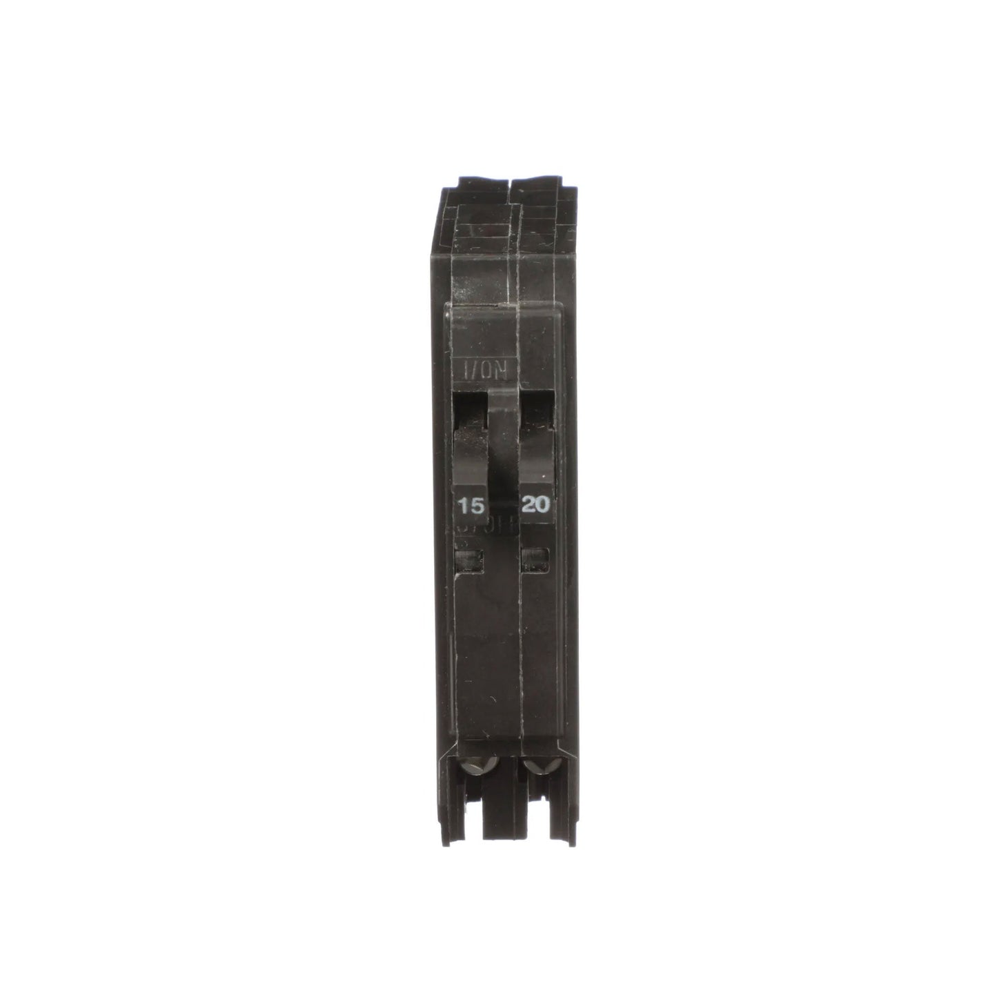 Square D QO Series Tandem Miniature Circuit Breaker, 15A/20A, 1 Pole, 120/240V AC, 10kA Interrupt, Plug-On Mount, Thermal Magnetic Trip