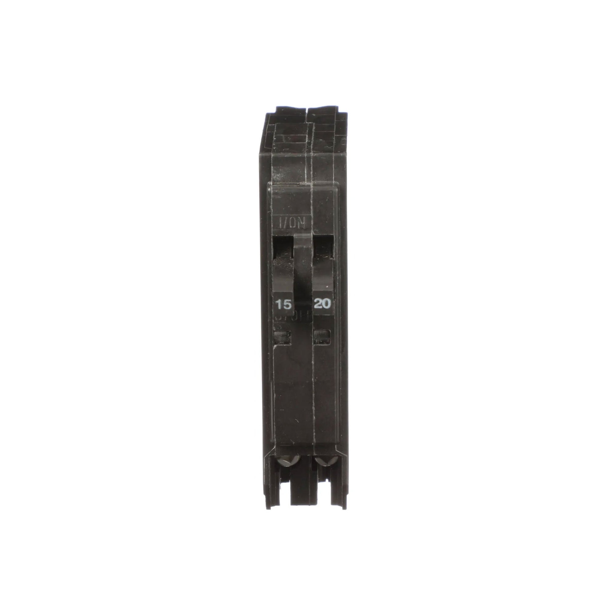 Square D QO Series Tandem Miniature Circuit Breaker, 15A/20A, 1 Pole, 120/240V AC, 10kA Interrupt, Plug-On Mount, Thermal Magnetic Trip