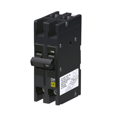 Square D 100 Amp 2 Pole 120/240V Circuit Breaker 10kA Interrupt Rating QOU Series
