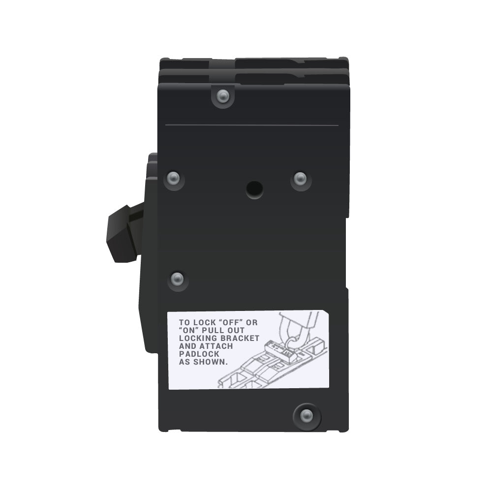 Square D 80 Amp 2-Pole Miniature Circuit Breaker, 120/240VAC, 10kA Interrupt, Bolt-On, QOU Series, Thermal Magnetic Trip