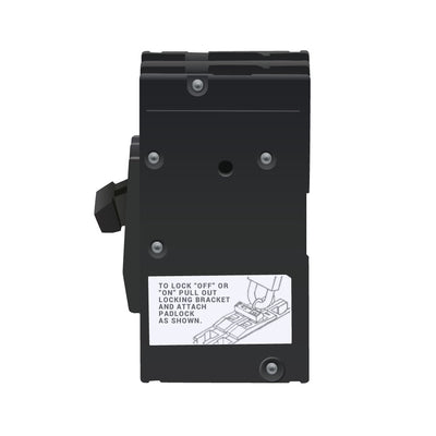 Square D 80 Amp 2-Pole Miniature Circuit Breaker, 120/240VAC, 10kA Interrupt, Bolt-On, QOU Series, Thermal Magnetic Trip