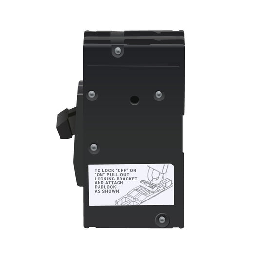 Square D 80 Amp 2-Pole Miniature Circuit Breaker, 120/240VAC, 10kA Interrupt, Bolt-On, QOU Series, Thermal Magnetic Trip