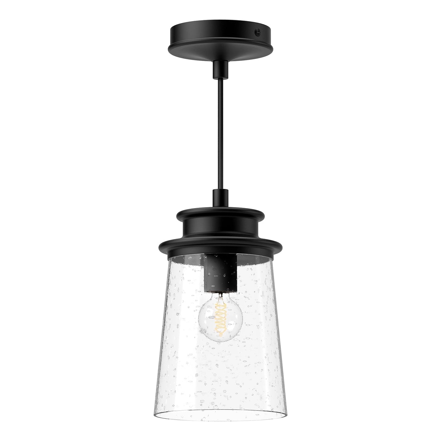 Alora Mood Quincy clear bubble glass exterior pendant EP533006BKCB
