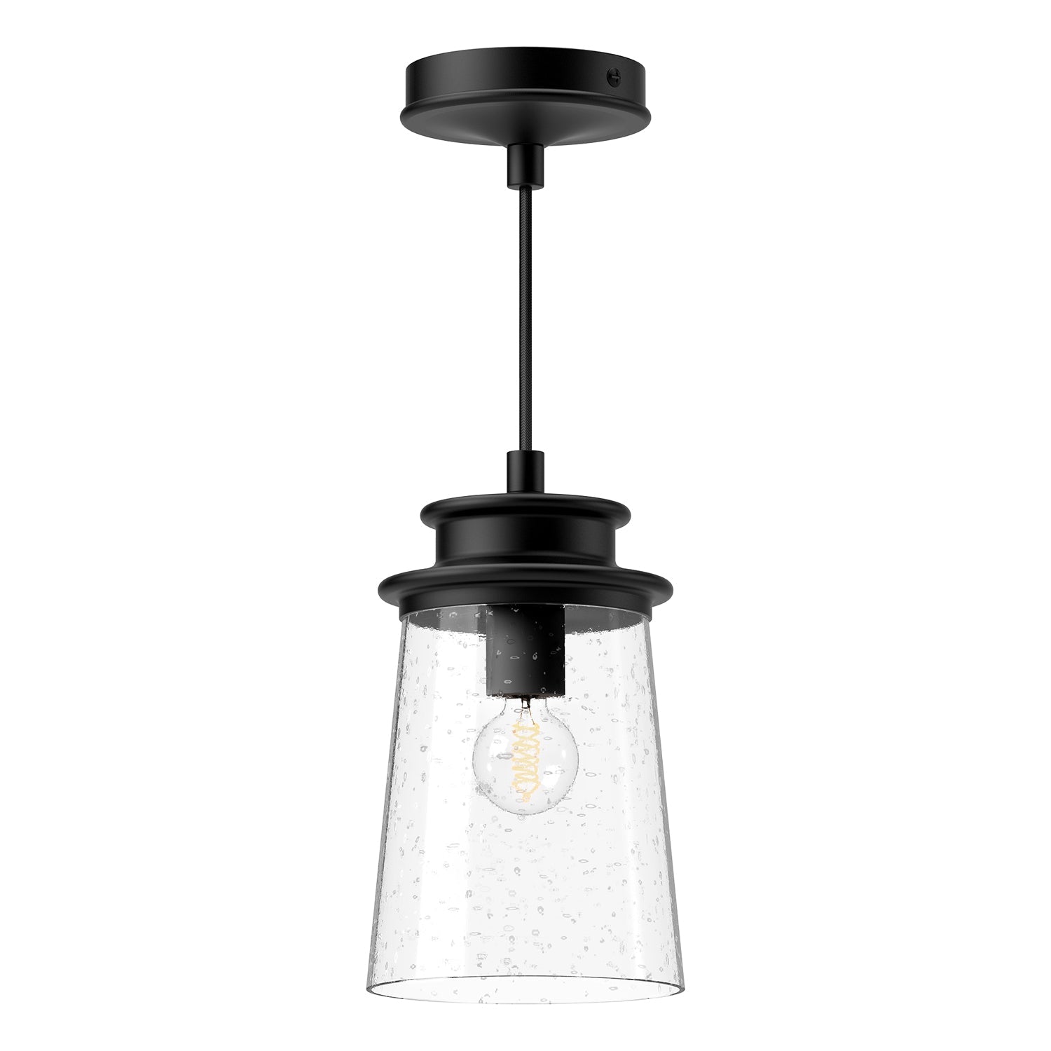 Alora Mood Quincy clear bubble glass exterior pendant EP533006BKCB
