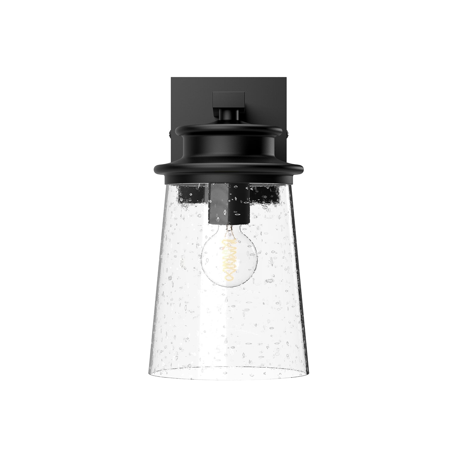 Alora Mood Quincy clear bubble glass exterior wall sconce EW533006BKCB